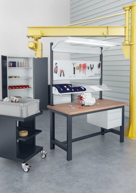 Werktrolley Werkplaatswagens Magazijnkar SV mit 2 of 3 etages Licht grau