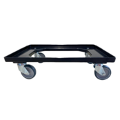 Plateau roulant plastique porte-bacs 60x40 cm Noire