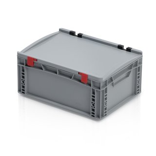 Stapelbak met deksel 40x30x18.5 cm  plastic kratten
