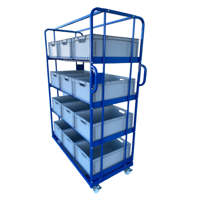 Chariot en filet de préparation de commandes 130x65x190cm e-commerce