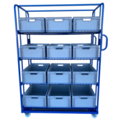 Chariot en filet de préparation de commandes 130x65x190cm e-commerce