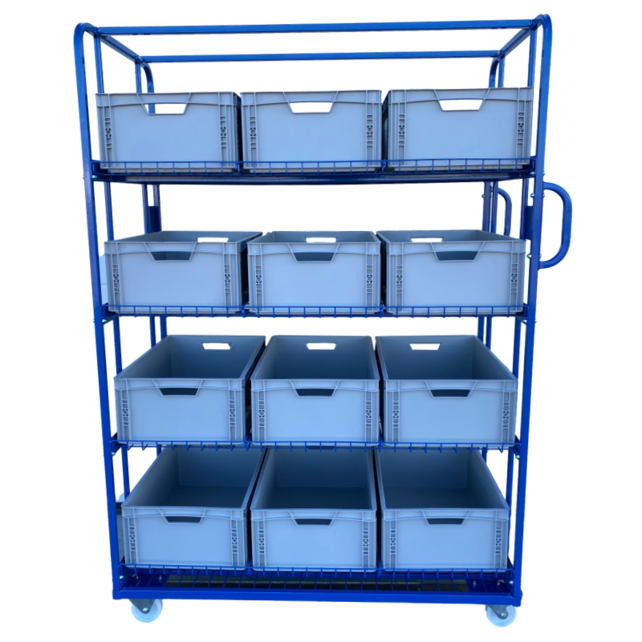 Kommissionierwagen mit 4 Böden 1300 x 650 x 1895 mm
