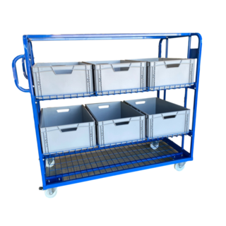 Order Picking Etagewagen 130x65x123cm Magazijnwagen Rolcontainer