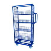 Etagenwagen Rollcontainer mit Griffen und Gitterböden – 700 x 400 x 1565 mm, 200 kg Traglast