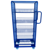 Etagenwagen Rollcontainer mit Griffen und Gitterböden – 700 x 400 x 1565 mm, 200 kg Traglast