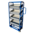 SalesBridges Etagenwagen Rollcontainer mit Griffen und Gitterböden – 700 x 400 x 1565 mm, 200 kg Traglast