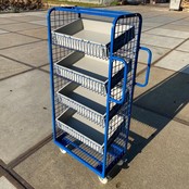 Etagenwagen Rollcontainer mit Griffen und Gitterböden – 700 x 400 x 1565 mm, 200 kg Traglast