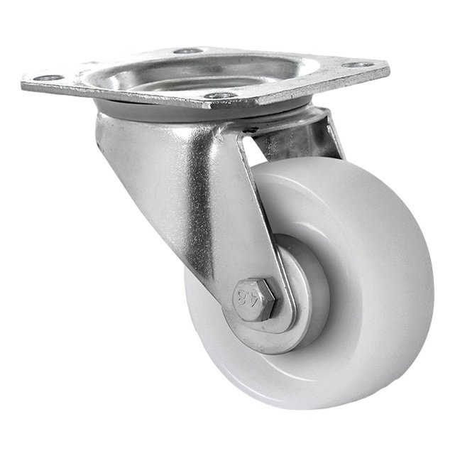 Lenkrolle Polypropyleen Nylon weiß 80 mm Durchmesser 80 kg draagcapaciteit
