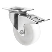 Roulette pivotante polypropylène blanc 100 mm diamètre 100 kg capacité de charge