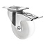 CASCOO Swivel wheel with brake Polypropylene white 100 mm diameter 100 kg load capacity