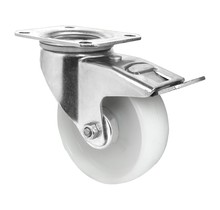 Swivel wheel with brake Polypropylene white 125 mm diameter 150 kg load capacity
