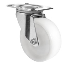 Swivel wheel Polypropylene white 100 mm diameter 100 kg load capacity