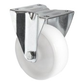 Bockrolle Polypropyleen Nylon weiß 100 mm Durchmesser 100 kg draagcapaciteit
