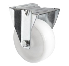 Fixed wheel Polypropylene white 100 mm diameter 100 kg load capacity