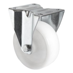 Bockrolle Polypropyleen Nylon weiß 100 mm Durchmesser 100 kg draagcapaciteit