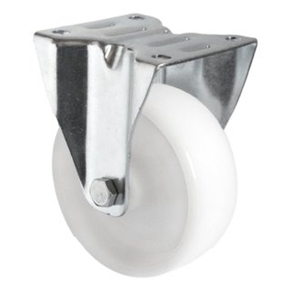 Bockrolle Polypropyleen Nylon weiß 100 mm Durchmesser 100 kg draagcapaciteit