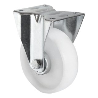 Bockrolle Polypropyleen Nylon weiß 125 mm Durchmesser 150 kg draagcapaciteit