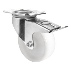 Swivel wheel with brake 100mm 150kg Nylon Polyamide A wit