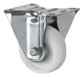 Bockrolle Polyamide A Nylon weiß 80 mm Durchmesser 130 kg draagcapaciteit