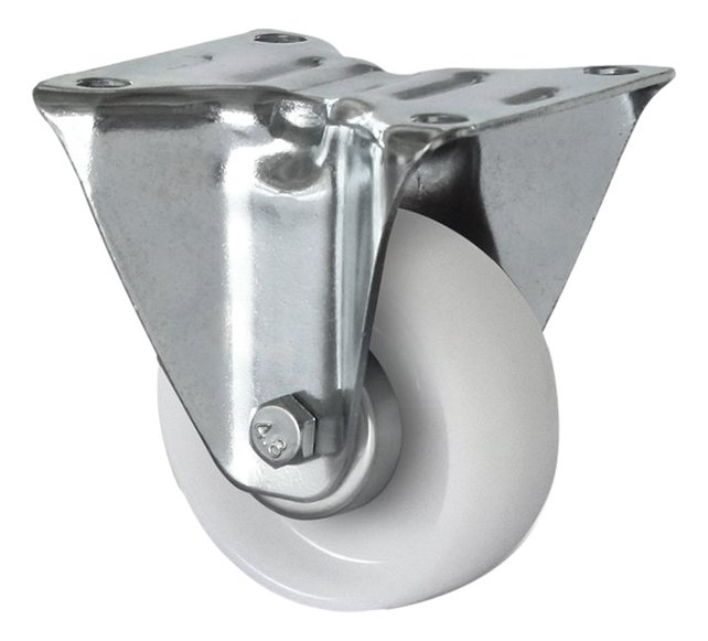 Bockrolle Polyamide A Nylon weiß 80 mm Durchmesser 130 kg draagcapaciteit