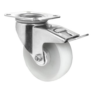 Swivel wheel with brake 200mm 300kg Nylon Polyamide A wit