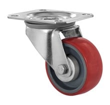 Lenkrolle 80mm 130kg PU rot
