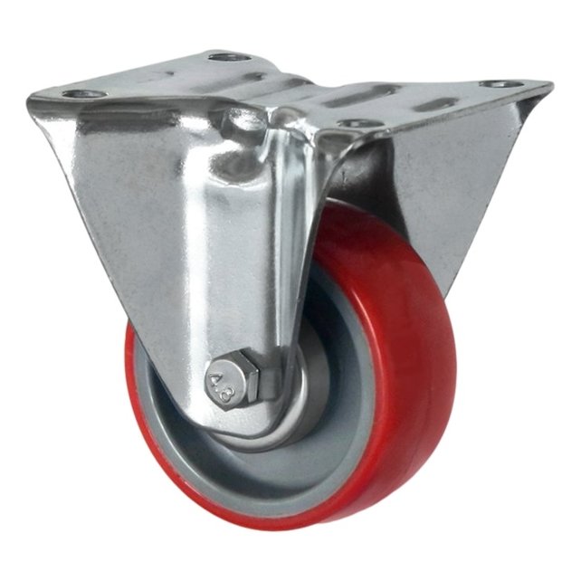 Bockrolle PU rot 80 mm Durchmesser 130 kg draagcapaciteit