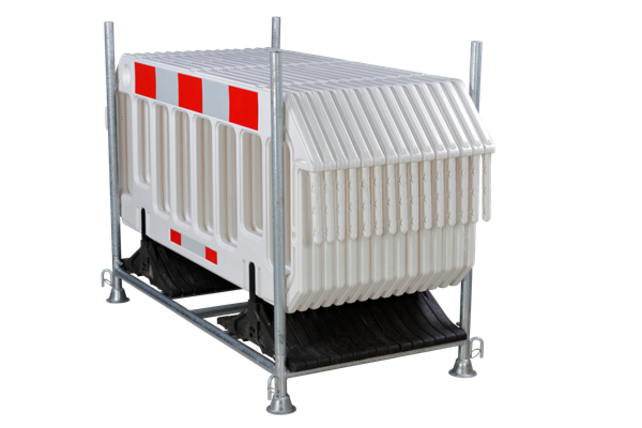 Barrière 2000 x 1000 mm Blanc - 15 pieces + support de transport Barrière 2000 x 1000 mm Blanc - 15 pieces + support de transport