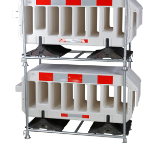 Barrière 2000 x 1000 mm Blanc - 15 pieces + support de transport