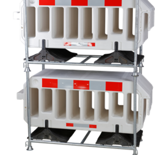 Barrier Fences 2000 x 1000 mm White - 15 pcs + transportation rack