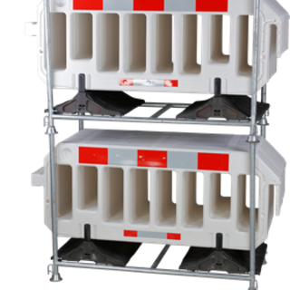 Barrière 2000 x 1000 mm Blanc - 15 pieces + support de transport