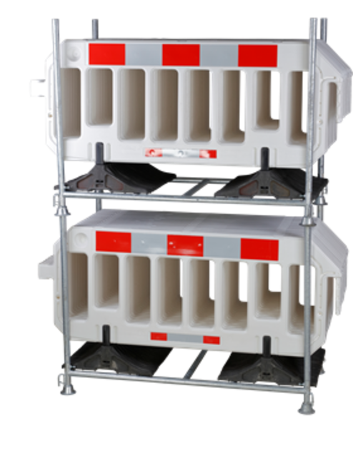 Barrière 2000 x 1000 mm Blanc - 15 pieces + support de transport Barrière 2000 x 1000 mm Blanc - 15 pieces + support de transport