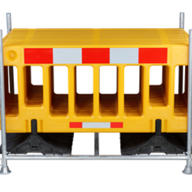 Barrière 2000 x 1000 mm Jaune - 15 pieces + support de transport
