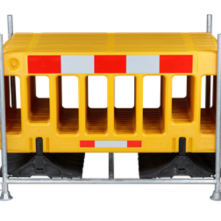 Barrier Fences 2000 x 1000 mm Yellow- 15 pcs + transportation rack