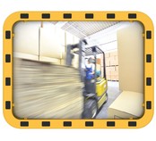 EUvex Industrieel Spiegel rund/Rechthoek Pro schwarz / gelb frame