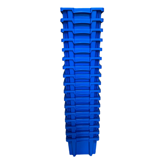 Bac de rangement  Empilable Plastique 40x30x22cm Bleu Emboîtable