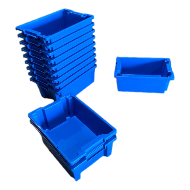 Bac de rangement  Empilable Plastique 60x40x22cm Bleu Emboîtable