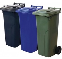 Mini-conteneur Bacs déchets en plastique 2 roues Bleu 140L