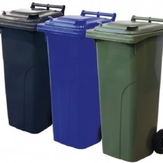 Mini-conteneur Bacs déchets en plastique 2 roues Bleu 140L