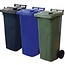 SalesBridges Mini-conteneur Bacs déchets en plastique 2 roues Bleu 140L