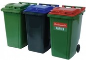 Mini-conteneur Bacs déchets en plastique 2 roues Vert 360L Mini-conteneur Bacs déchets en plastique 2 roues Vert 360L