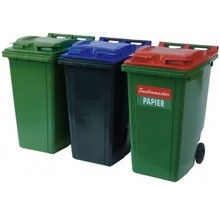 Mini-conteneur Bacs déchets en plastique 2 roues Vert 360L