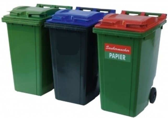 Mini-conteneur Bacs déchets en plastique 2 roues Vert 360L Mini-conteneur Bacs déchets en plastique 2 roues Vert 360L