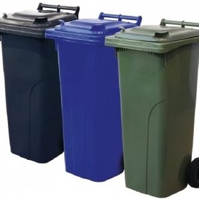 Mini-conteneur Bacs déchets en plastique 2 roues Vert 140L