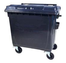 Conteneur de déchets poubelle 1100L Noir