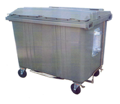 4 wheeled collection waste bin 1700L Black H.D.P.E. 4 wheeled collection waste bin 1700L Black H.D.P.E.