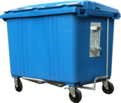 4 wheeled collection waste bin 1700L Black H.D.P.E. 4 wheeled collection waste bin 1700L Black H.D.P.E.