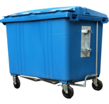 4 wheeled collection waste bin 1700LBlue H.D.P.E.