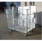 Waste wire mesh container 2000L galvanized  on wheels for cardboard, papers