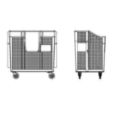 Conteneur à déchets grillagés 2000L galvanisé sur roues pour carton, papier, tissue Conteneur à déchets grillagés 2000L galvanisé sur roues pour carton, papier, tissue